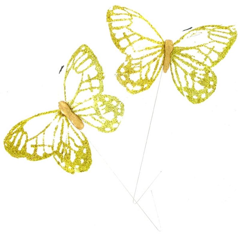 Butterfly X2 Glitter Gold | Hobbycraft