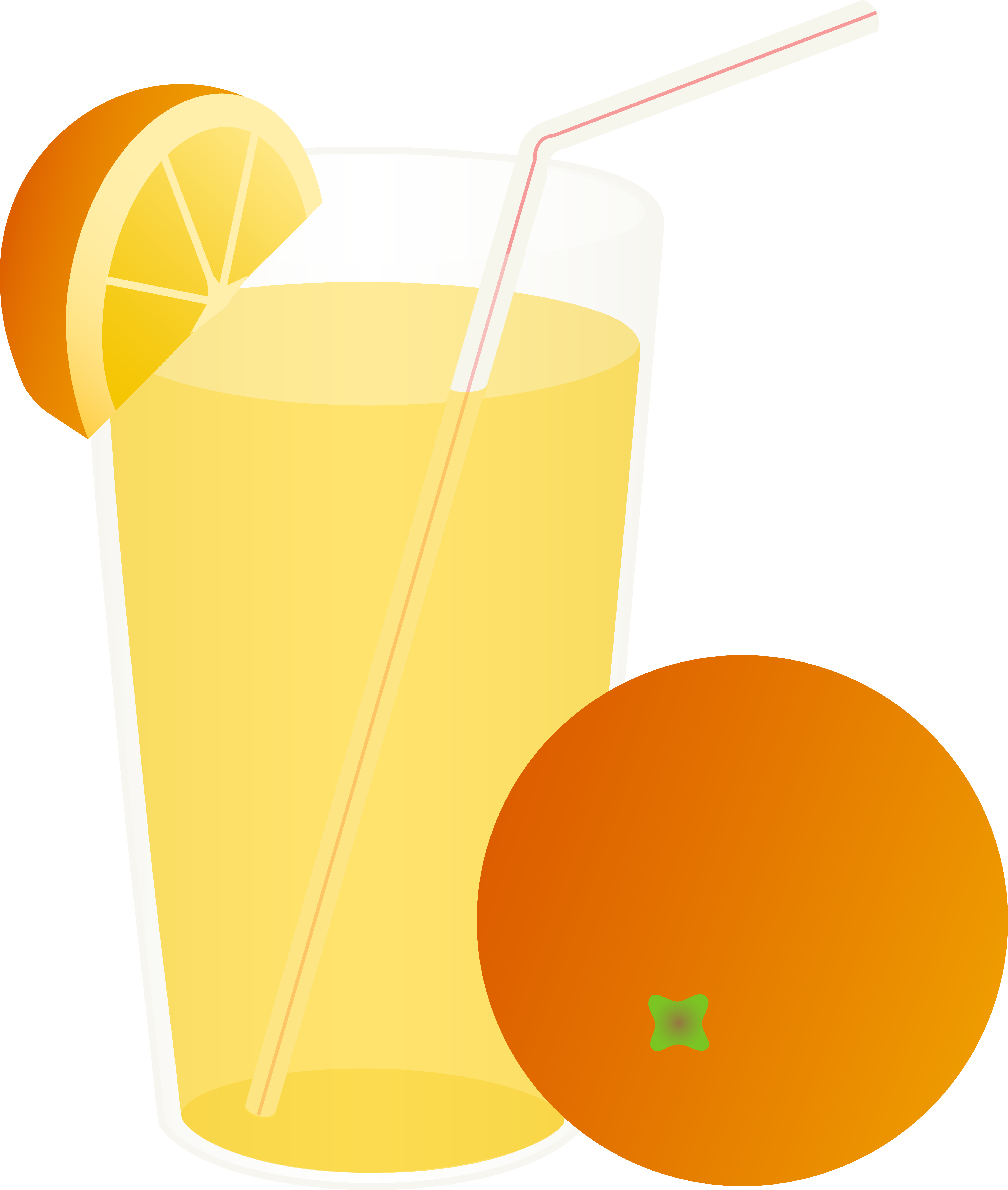 Glass of Orange Juice With Straw - Free Clip Art