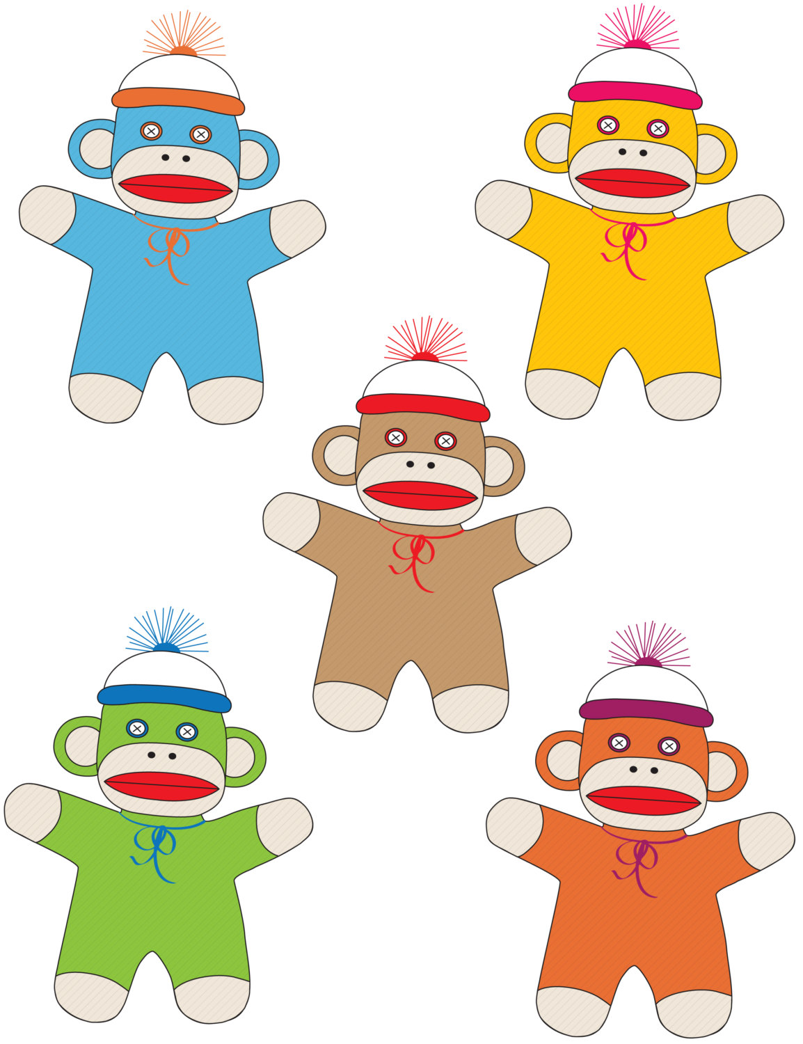 Popular items for sock monkey clip art on Etsy