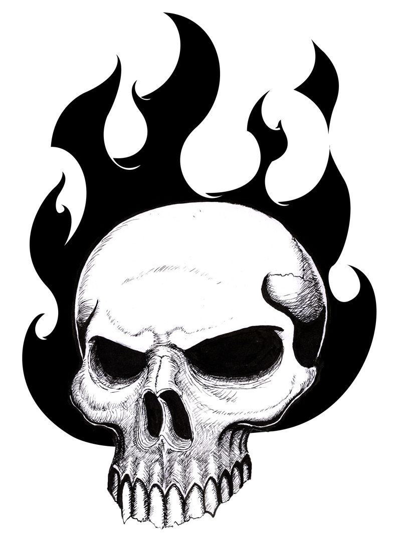 Flaming Skull by oneyedog on deviantART