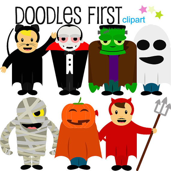 Halloween Kids Digital Clip Art for Scrapbooking by DoodlesFirst