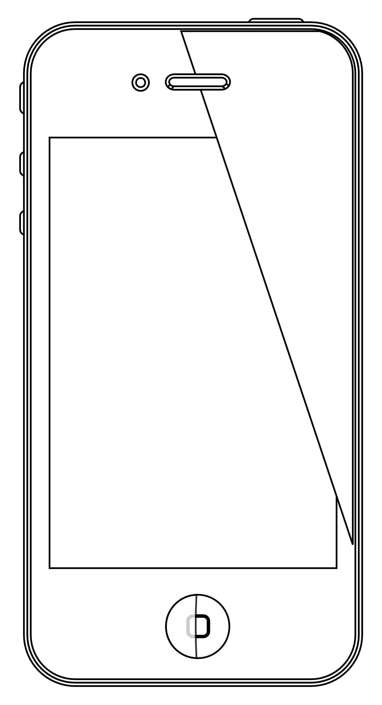 iphone 4 4s black white line art scalable vector graphics svg ...