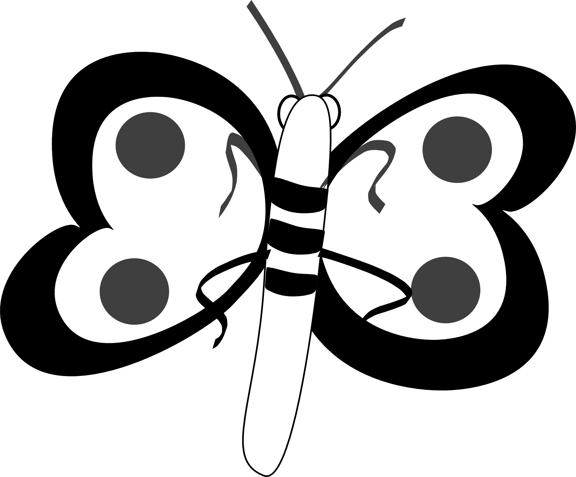 Butterfly 32 Black White Line Art SVG Inkscape Adobe Illustrator ...
