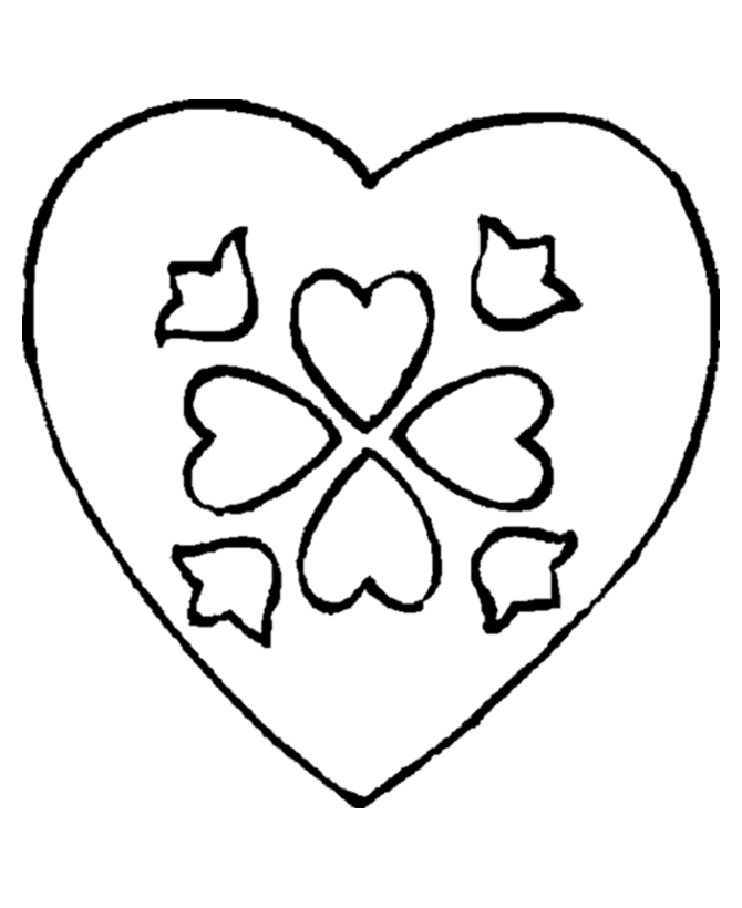 valentine coloring pages hearts and flowers - photo #26