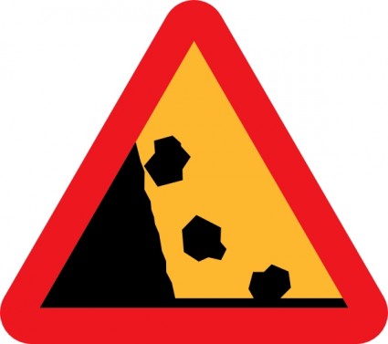 Falling Rocks Road Sign clip art | Vector Clip Art