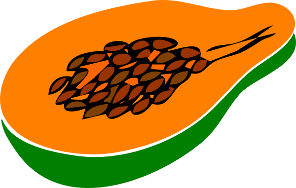 Papaya Halved clip art - vector clip art online, royalty free ...