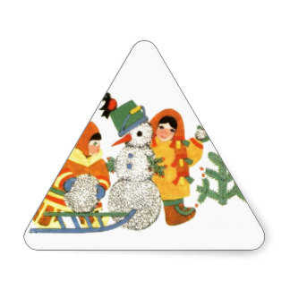 Vintage Snowman Stickers, Vintage Snowman Sticker Designs