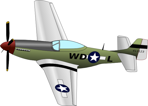 Plane With Propeller clip art - vector clip art online, royalty ...