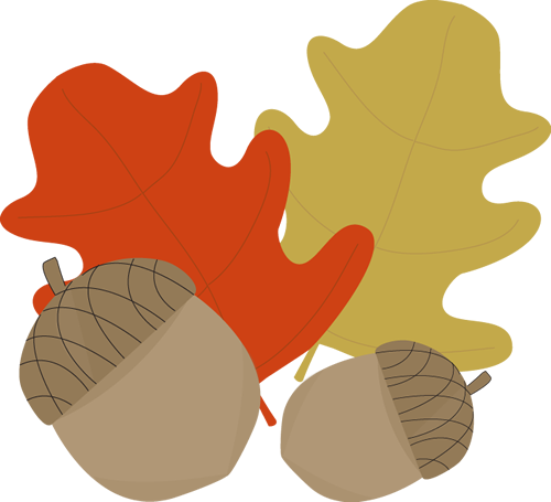 Acorn and Leaves Clip Art - Acorn and Leaves Image