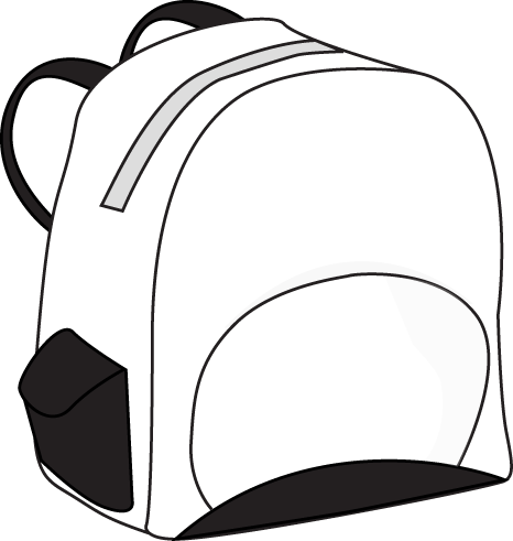 Black and White Backpack Clip Art - Black and White Backpack ...
