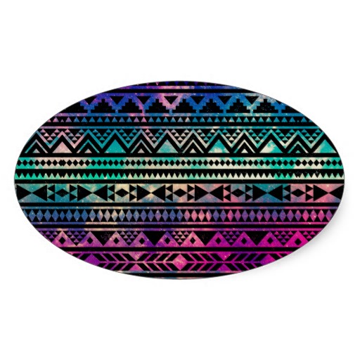 Girly Pink Teal Blue Andes Aztec Pattern Stickers, Girly Pink Teal ...