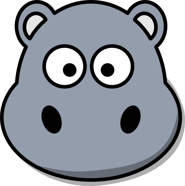 Hippo Head No Mouth clip art - vector clip art online, royalty ...