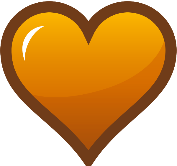 Orange Heart Icon Clipart, vector clip art online, royalty free ...