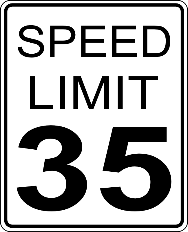 Clipart - CA speed limit 35 roadsign