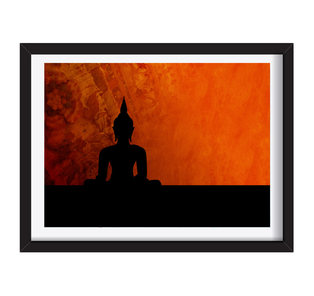Buy Buddha Silhouette Framed Poster for Home or Offices