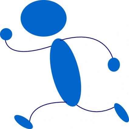 Running Blue Stick Man clip art - Download free Other vectors
