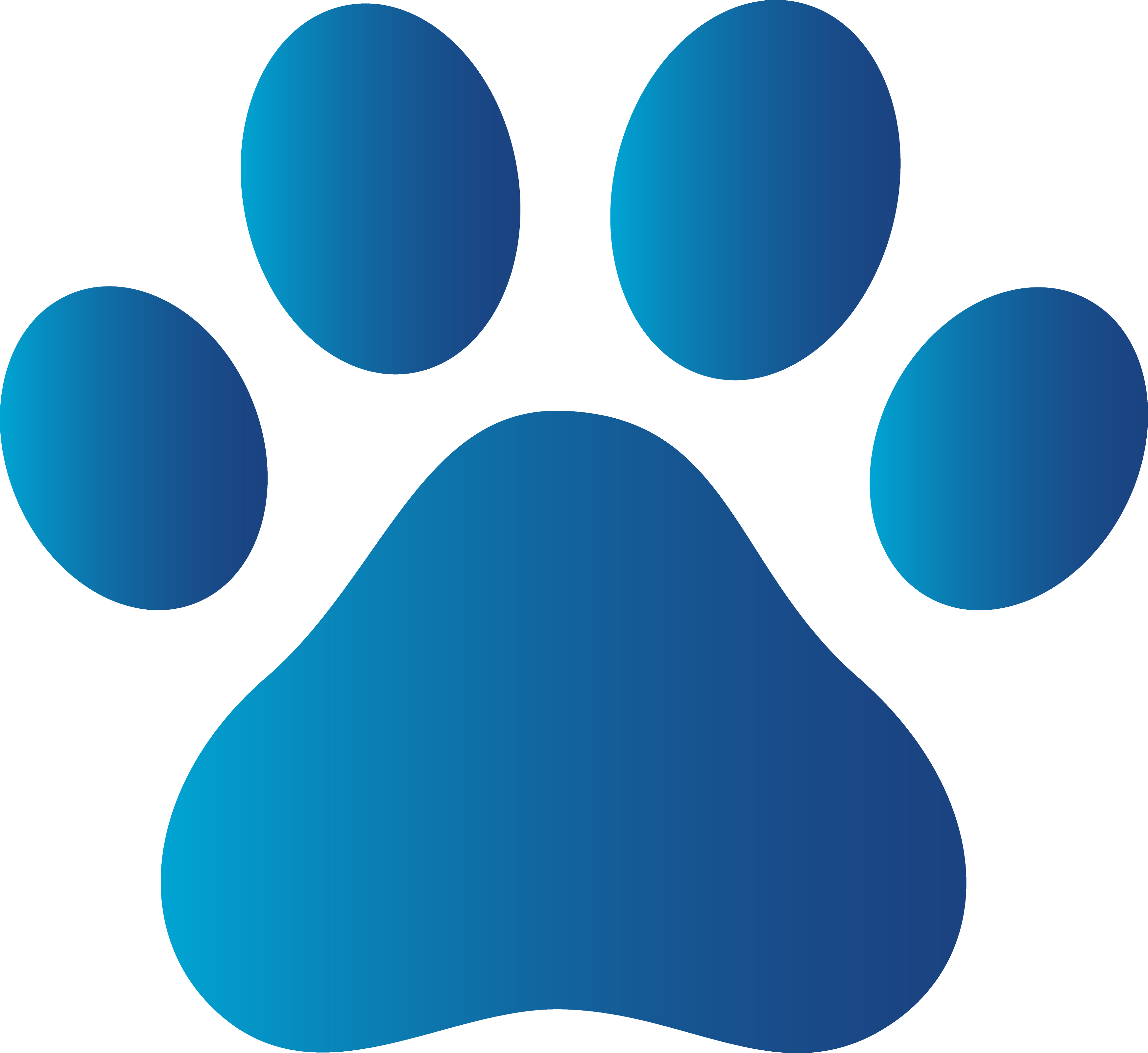 Blue Dog Paw Print - Free Clip Art