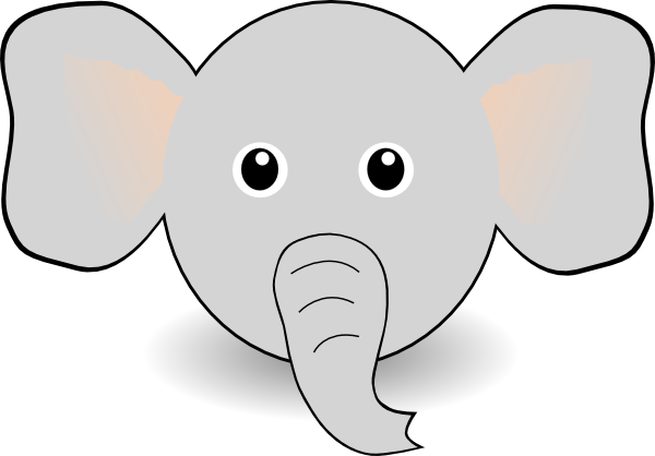 Funny Elephant Face Cartoon clip art - vector clip art online ...