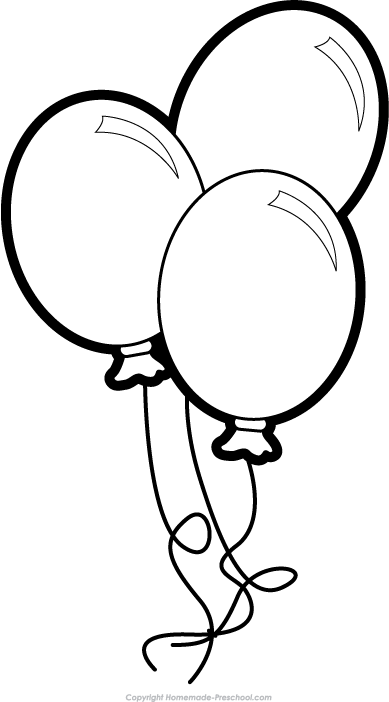 Birthday Balloons Clip Art Black And White | Clipart Panda - Free ...