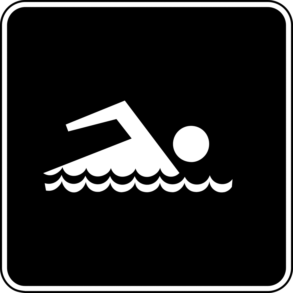 Swimming, Black and White | ClipArt ETC
