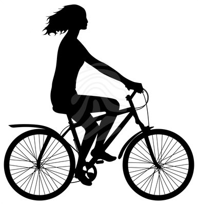 Woman on bicycle - clipart #