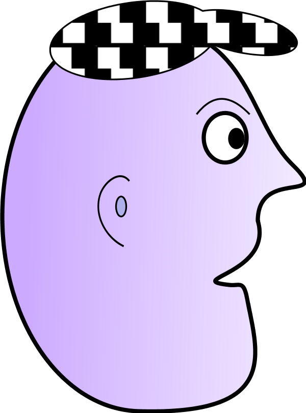 Cartoon Man Face Profile Wearing Cap 2 - vector Clip Art