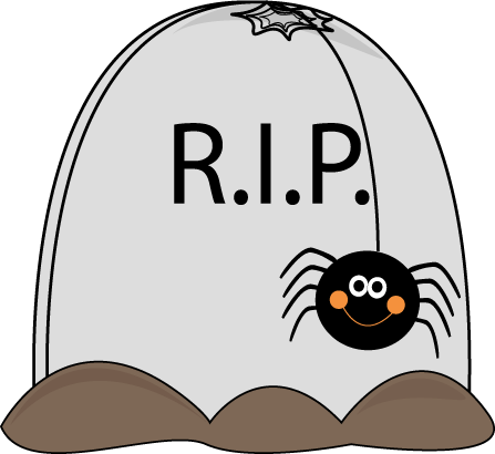 Halloween Tombstone and Spider Clip Art - Halloween Tombstone and ...