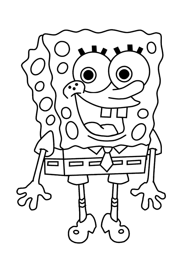 Spongebob Squarepants Smiling Coloring Page - Boys Coloring Pages ...