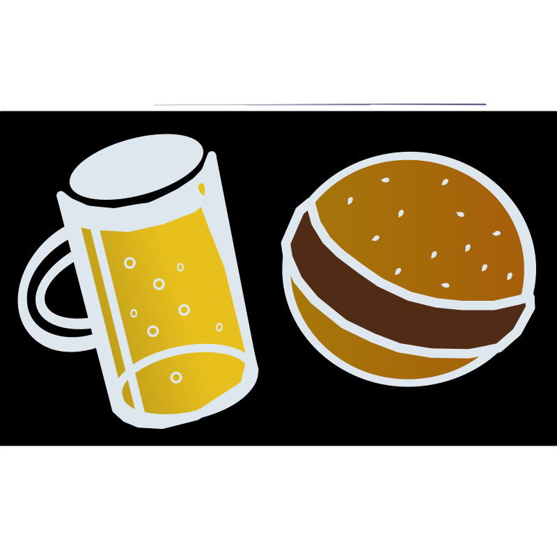 Clipart - Beer and Hamburger