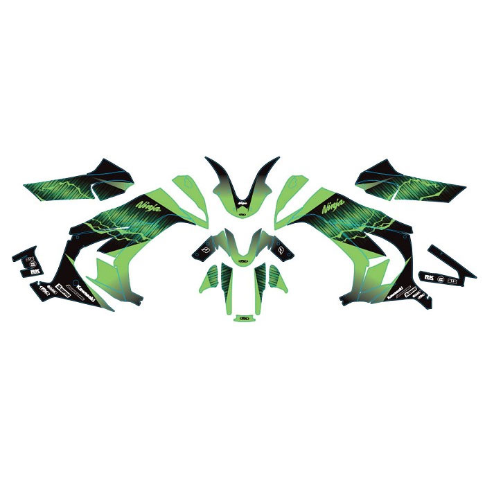 Factory Effex EV-X Series Complete Graphic Kit - Kawasaki - Green
