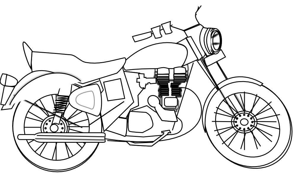 netalloy royal motorcycle black white line art coloring book ...