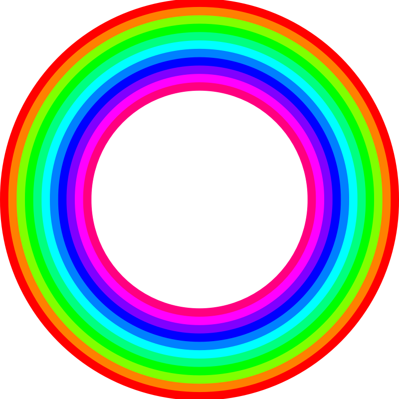 Clipart - 12 color rainbow donut