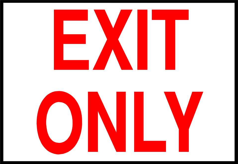Free Stock Photos | Illustration of an exit only sign | # 9485 ...