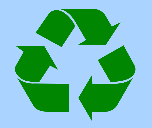 Recycle Symbol Green On Light Blue clip art - vector clip art ...