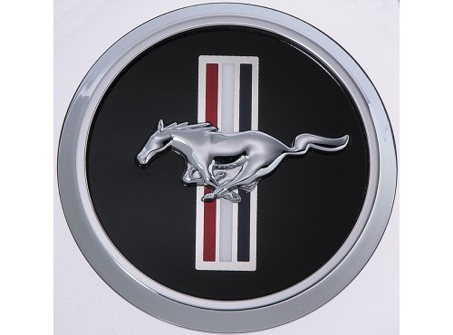 Ford Mustang Chromed Ring Cap w/Pony Logo (Part No: 5R3Z-1130-BA)