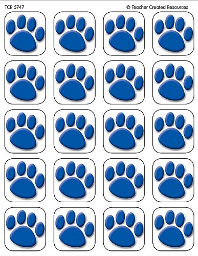 Amazon.com: Teacher Created Resources Blue Paw Prints Stickers ...