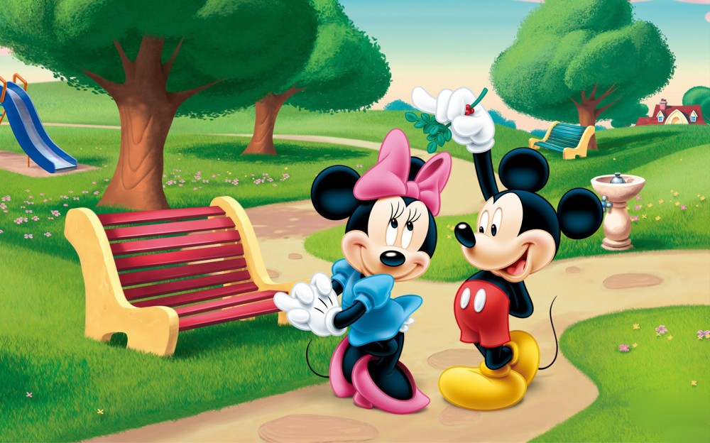 Image - Mickey and Minnie Mouse in park.jpg - Disney Wiki