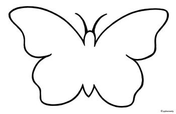 Butterfly: Black & White Outline/Shadow Puppet Template