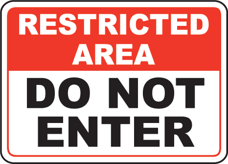 Restricted Area Do Not Enter Sign by SafetySign.com - F7526