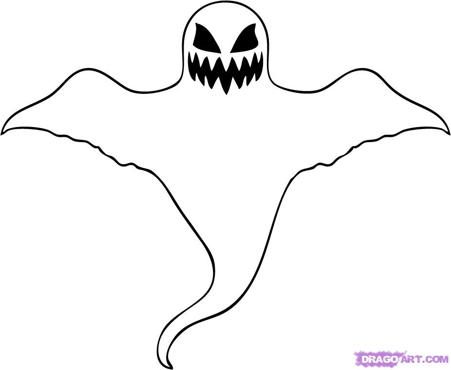 How to Draw a Cartoon Ghost, Step by Step, Ghosts, Monsters, FREE ...