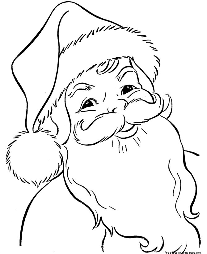Printable santa claus face coloring pictures for kids - Free ...