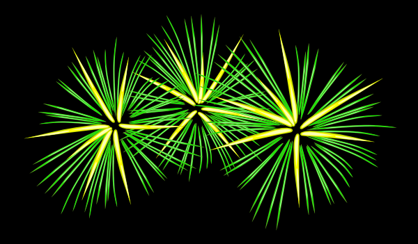 Green And Yellow Fireworks clip art - vector clip art online ...