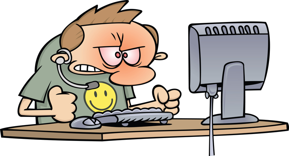 Royalty-Free (RF) Clipart Illustration of an Angry Computer ...
