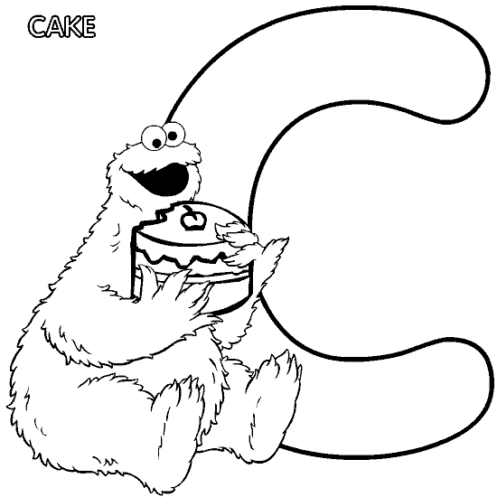 Cookie Monster Face Coloring Page Images & Pictures - Becuo