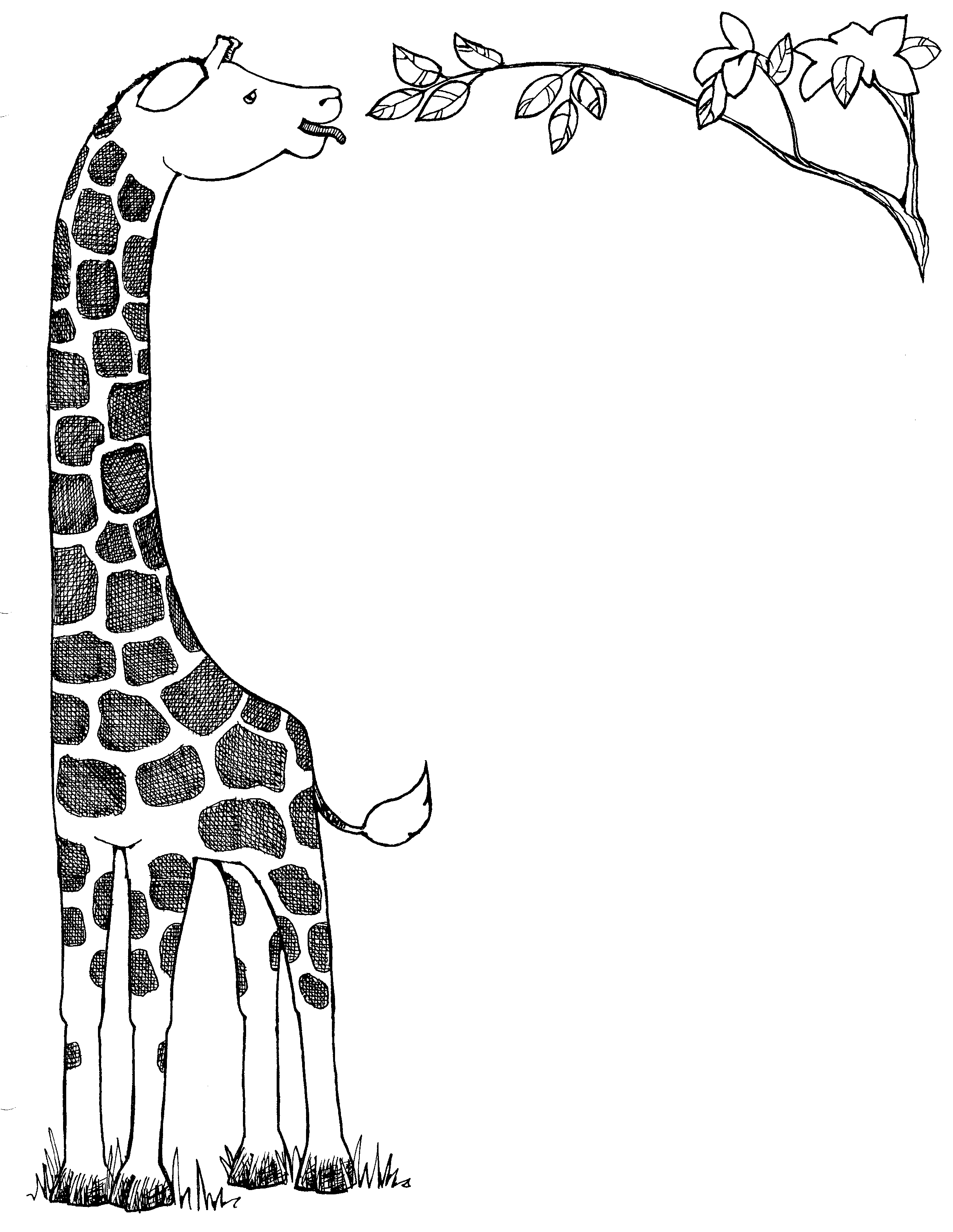 Giraffe Black And White Clipart Images & Pictures - Becuo