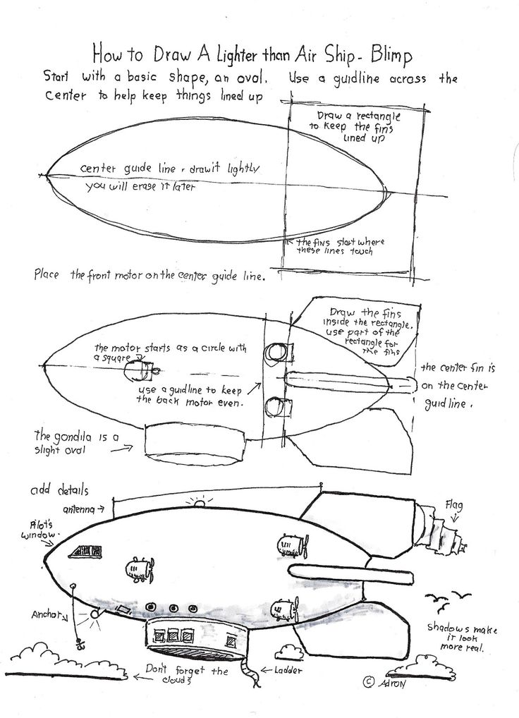 How To Draw A Blimp, Worksheet. See more of this at the blog. http ...