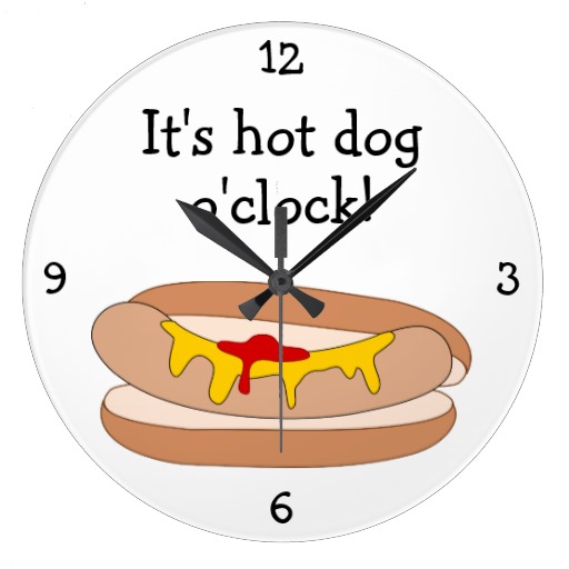 Hot Dog O'Clock fun food graphic | Zazzle