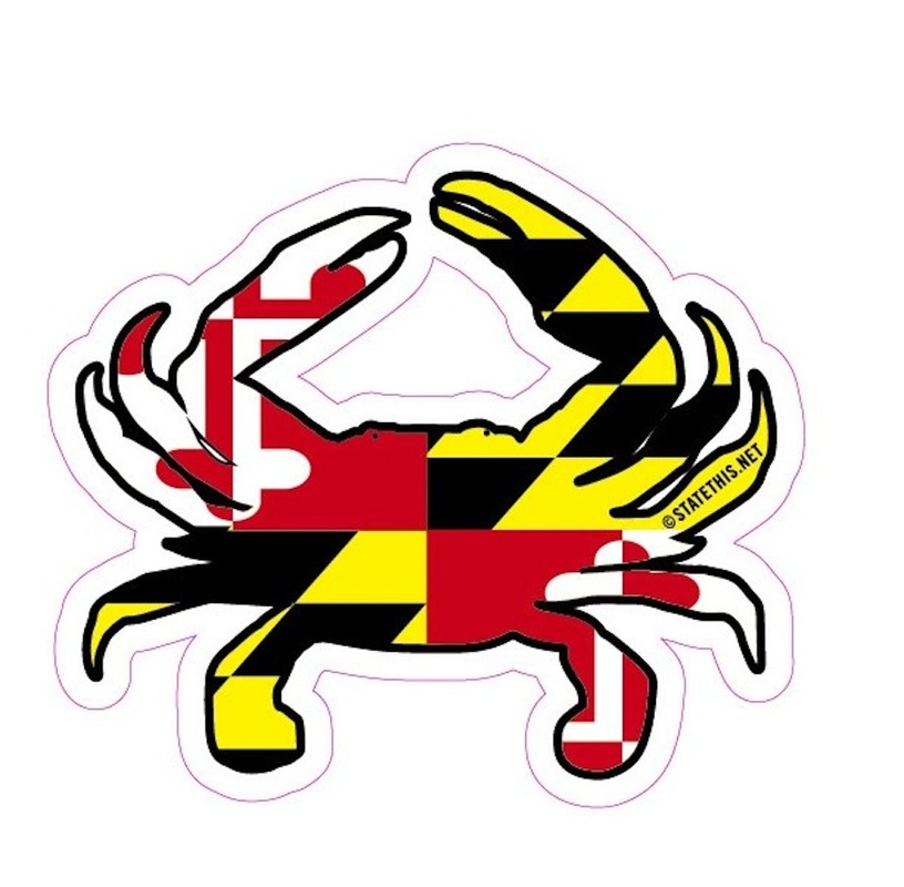 Maryland Flag Crab Sticker | CrabbyStuff.