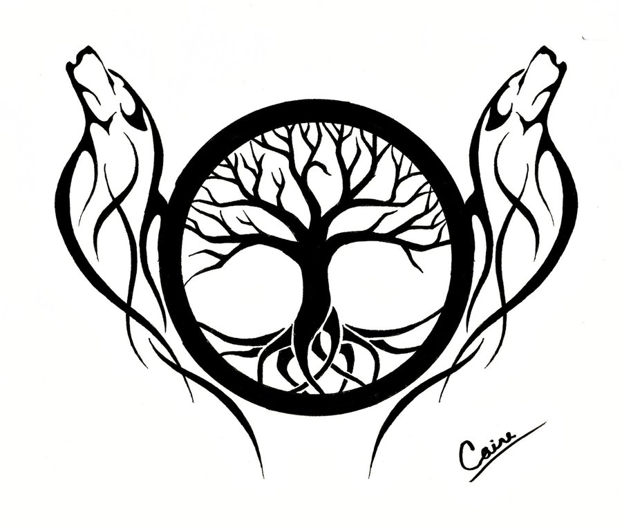Another Wolf and Tree of Life design by CalamityMoon on deviantART