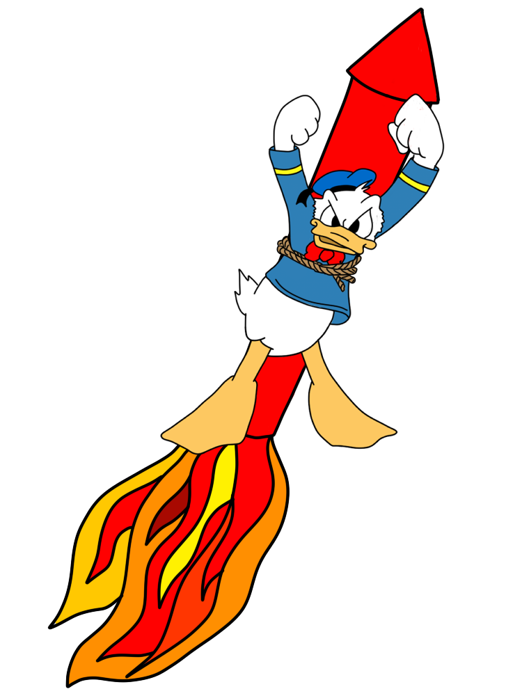 Random Donald Duck Attached To A Suicide Rocket Thingy Drawing ...